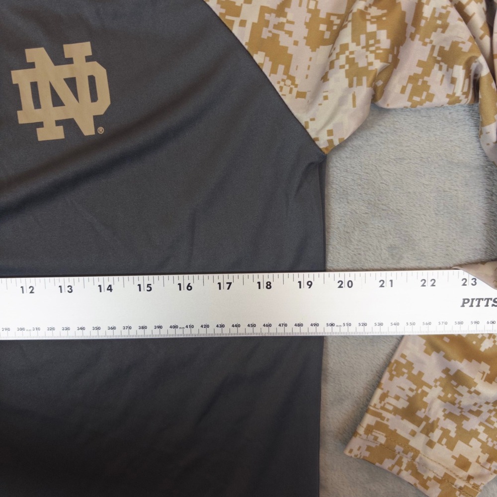 Colosseum Notre Dame Shirt Kids XL Grey Camo Long Sleeve ND Fighting Irish Tee - Picture 5 of 5